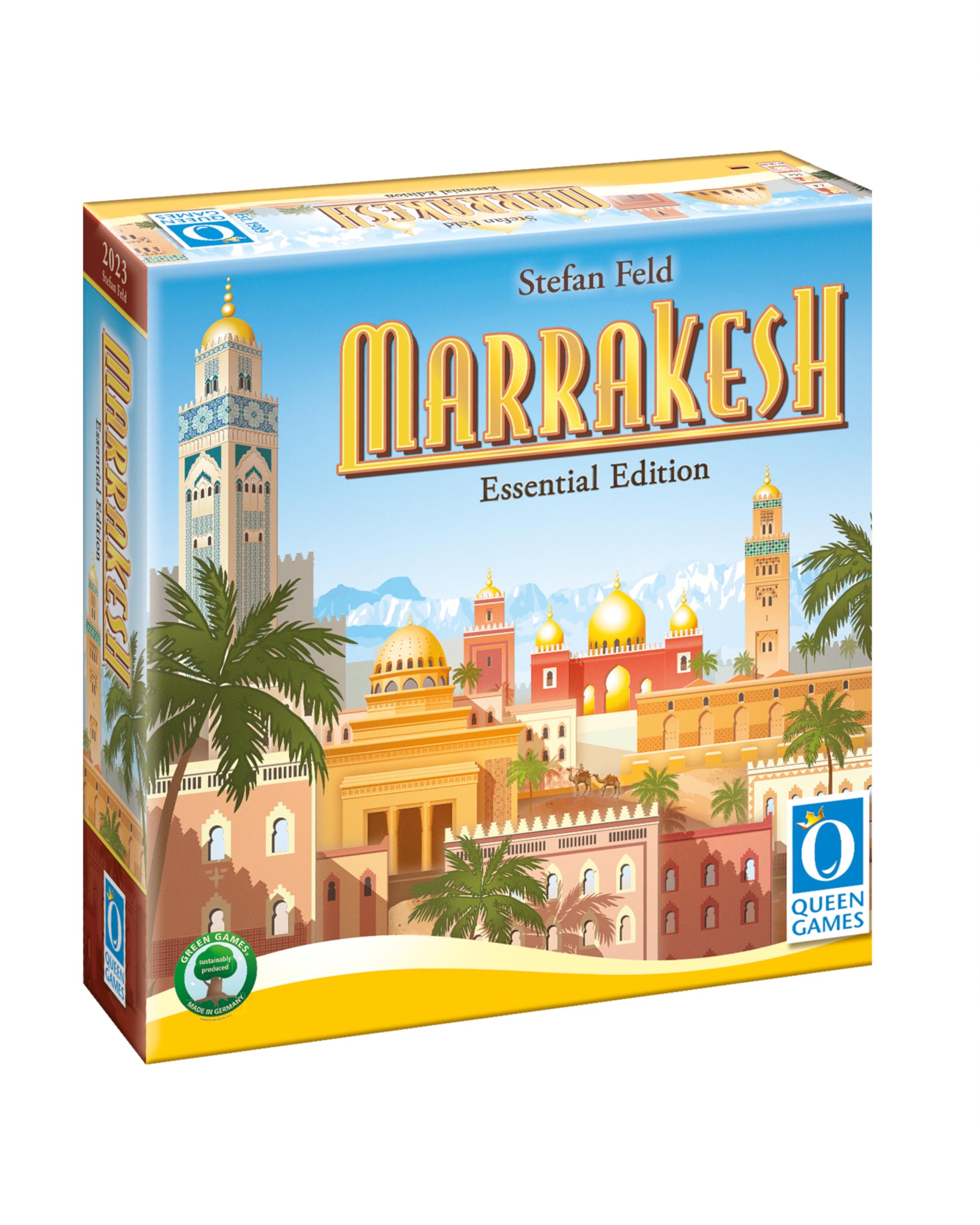 Queen Games Marrakesh Essential Edition Board Game - Strategy Game for Adults & Teens Ages 14+, 2-4 Players, Expert Level Family Game Night - Perfect for Game Nights, Parties & Family Gatherings