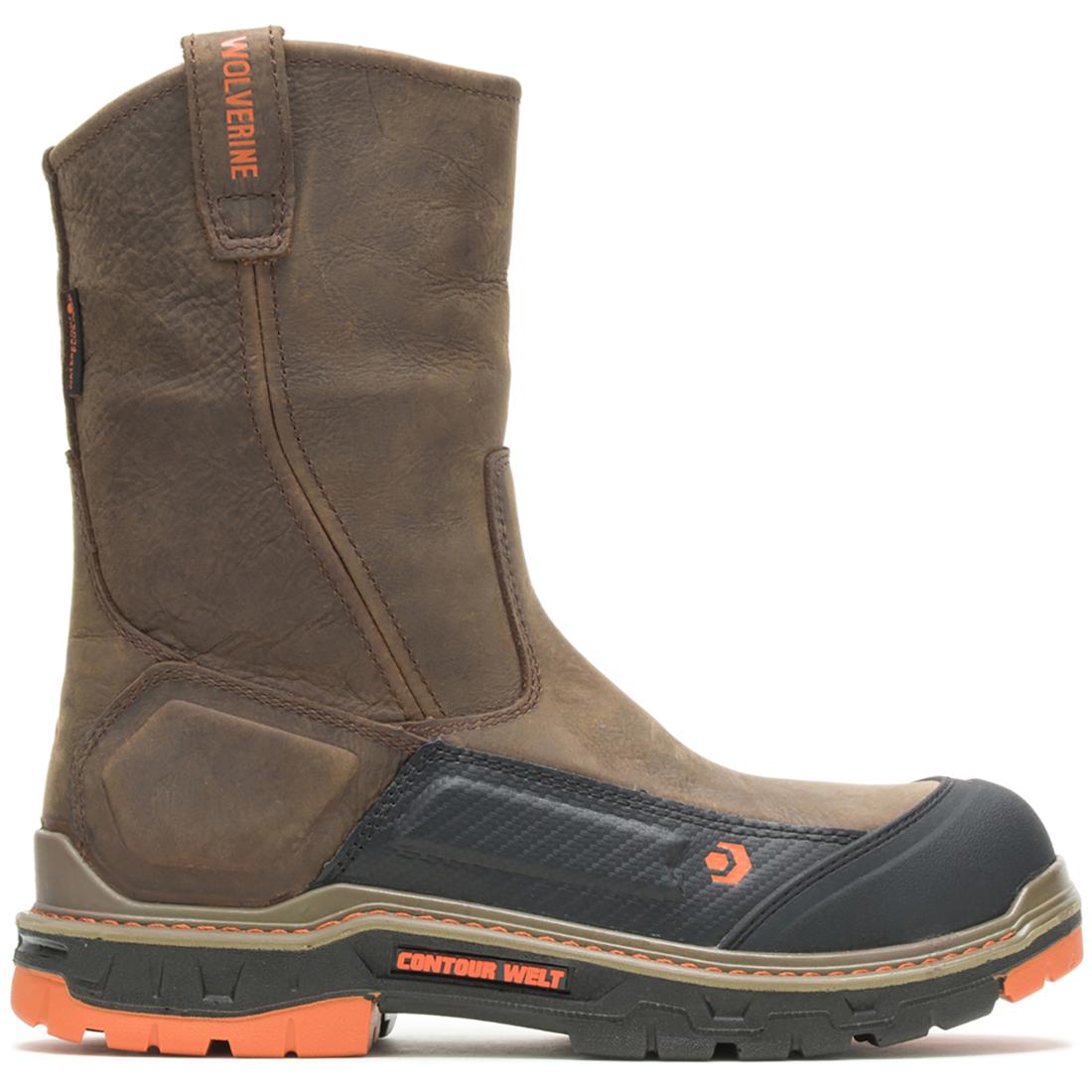 Overpass Pull On CarbonMax Waterproof Work Boots for Men - Slip Resistant, Steel Toe, Comfortable for Construction, Farming & Outdoor Work