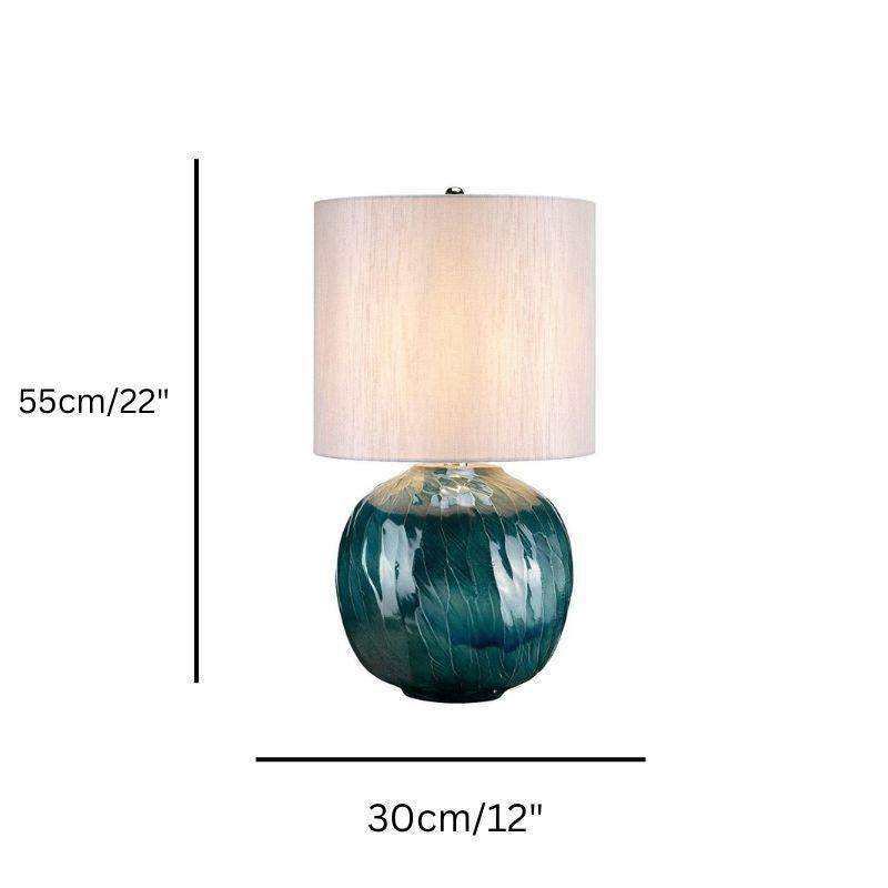 Blue Globe 1-Light Ceramic Table Lamp by Elstead Lighting - Modern Home Decor for Living Room, Bedroom & Office
