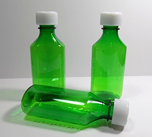 50 Pack Green Plastic Graduated 2oz Oval RX Medicine Bottles with Caps - Pharmaceutical Grade, BPA Free - Perfect for Pharmacy, Lab, DIY Crafts & Essential Oil Storage