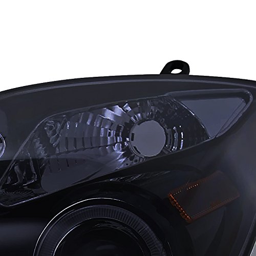 Spec-D Tuning LED Halo Glossy Piano Black Projector Headlights for 2006-2008 Toyota Yaris Hatchback - Left & Right Pair Headlamp Assembly - Enhanced Night Visibility & Stylish Upgrade for Daily Driving & Car Shows