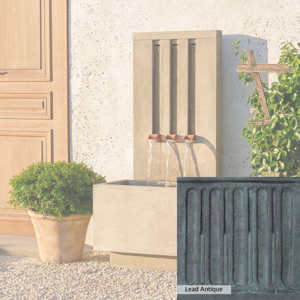 Campania International Mondrian Tall Outdoor Garden Fountain - Modern Water Feature for Patio, Yard, and Landscape Decor