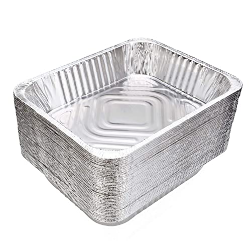 Nicole Fantini 150-Count Disposable 9x13 Inch Aluminum Foil Pans - Half Size Deep Steam Table Bakeware for Baking Cakes, Bread, Meatloaf & Lasagna | Perfect for Catering, Parties, Meal Prep & Leftovers