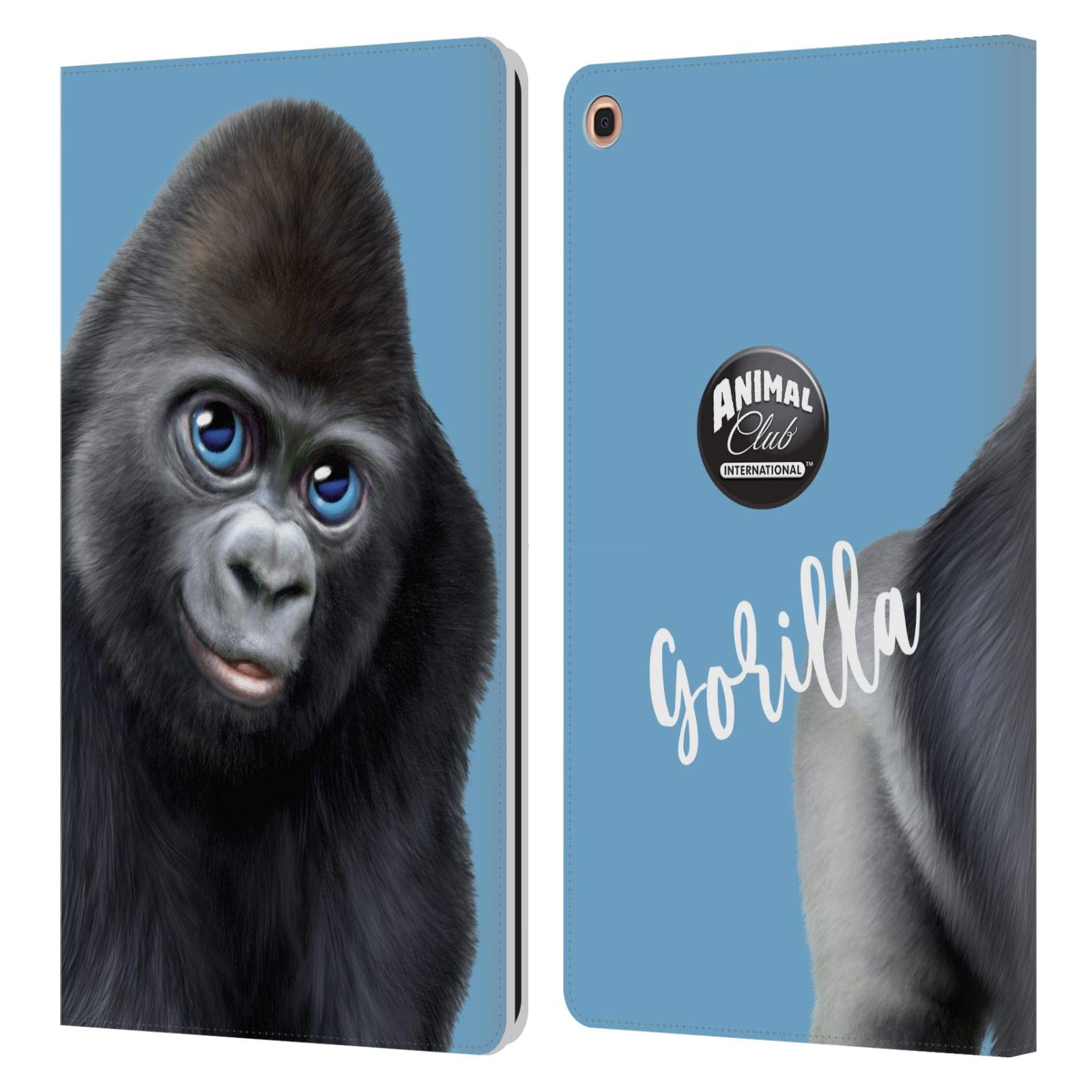 Head Case Designs Animal Club Gorilla Leather Wallet Case for Samsung Galaxy Tab A 10.1 2019 – Officially Licensed Protective Cover for Work, Travel & Daily Use