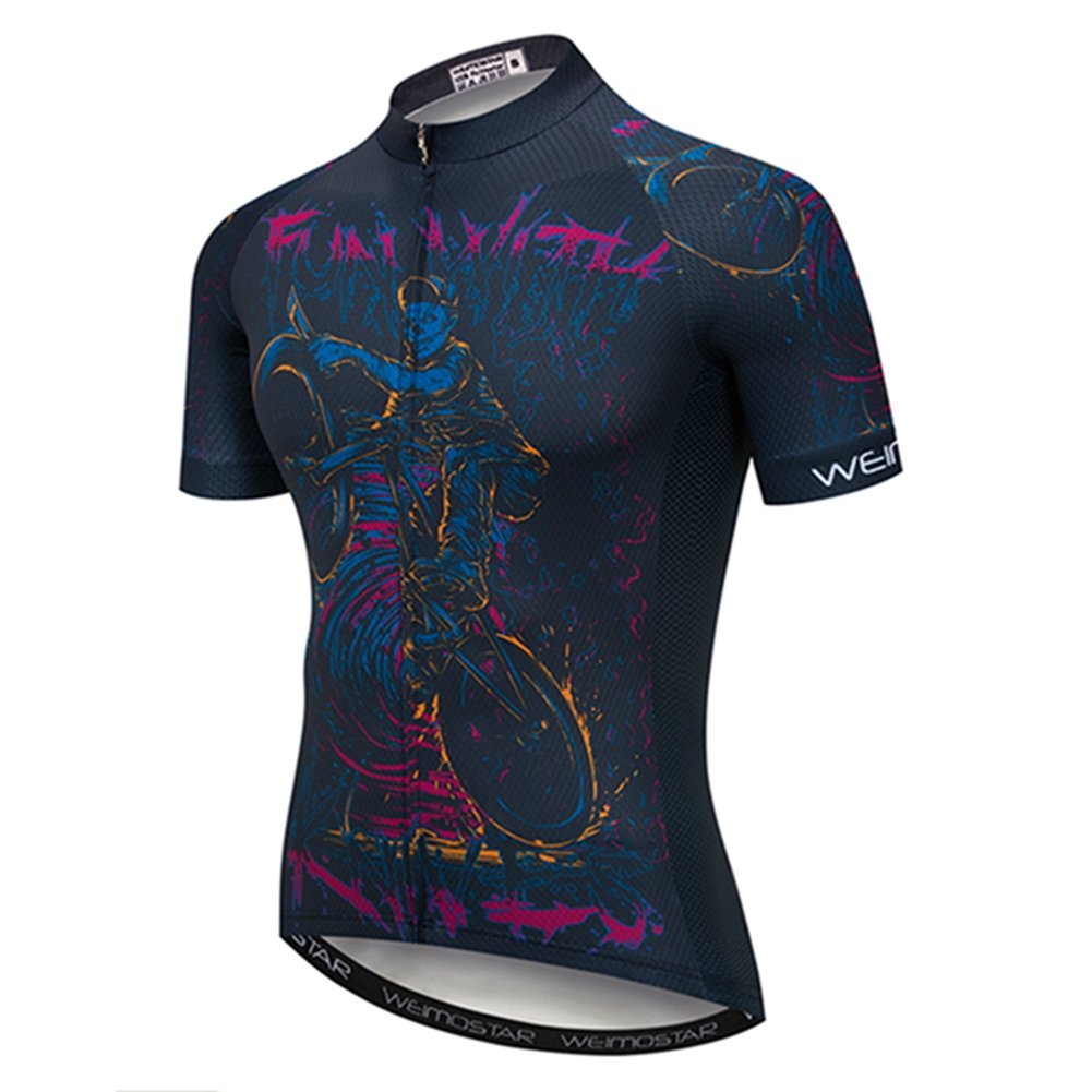 Men's Cycling Jersey Short Sleeve - Breathable & Moisture-Wicking Bike Shirt for Road & Mountain Biking - Perfect for Summer Rides & Outdoor Sports