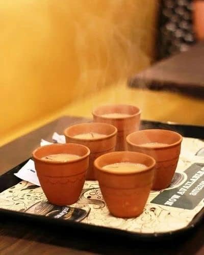 Handmade Terracotta Clay Kullad Cups - Set of 4 (80ML Each) for Tea, Coffee, Milk & Lassi | Eco-Friendly Traditional Indian Earthenware Mugs for Home, Cafe & Ayurvedic Drinks
