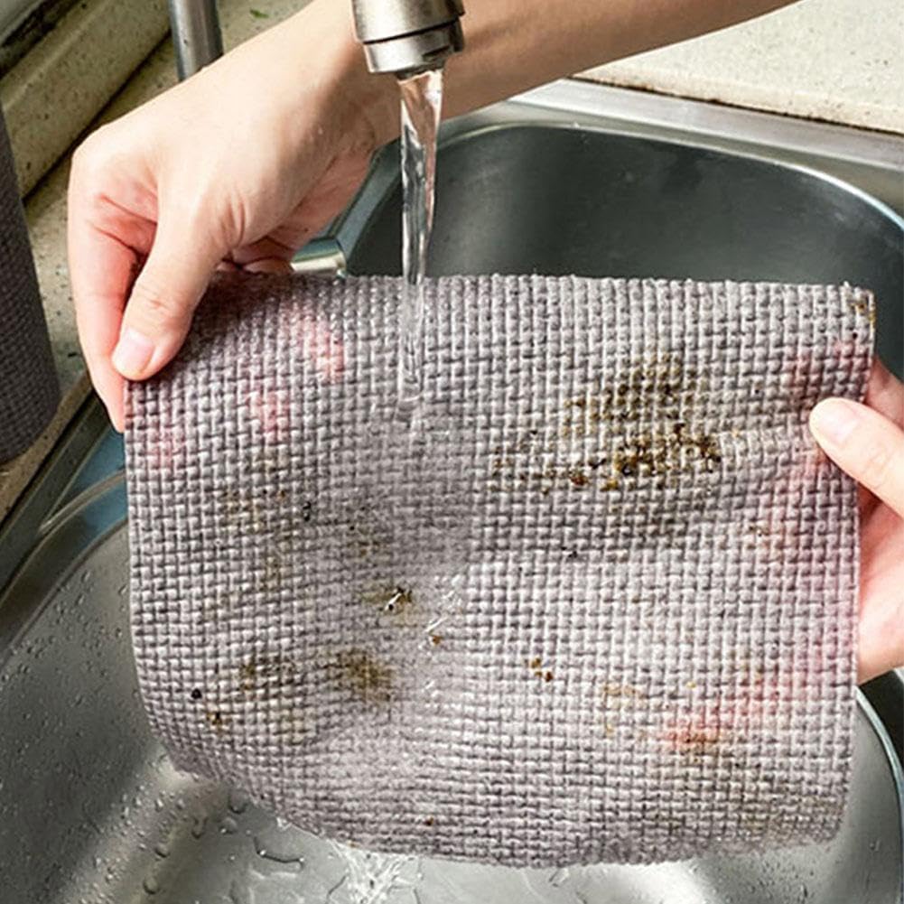 JULEX 25-Pack Disposable Cleaning Cloths - Reusable Kitchen Towels, Lint-Free Scrub Rags for Dishes, Countertops & Appliances | Multipurpose, Durable & Absorbent Cleaning Wipes for Home & Restaurant Use