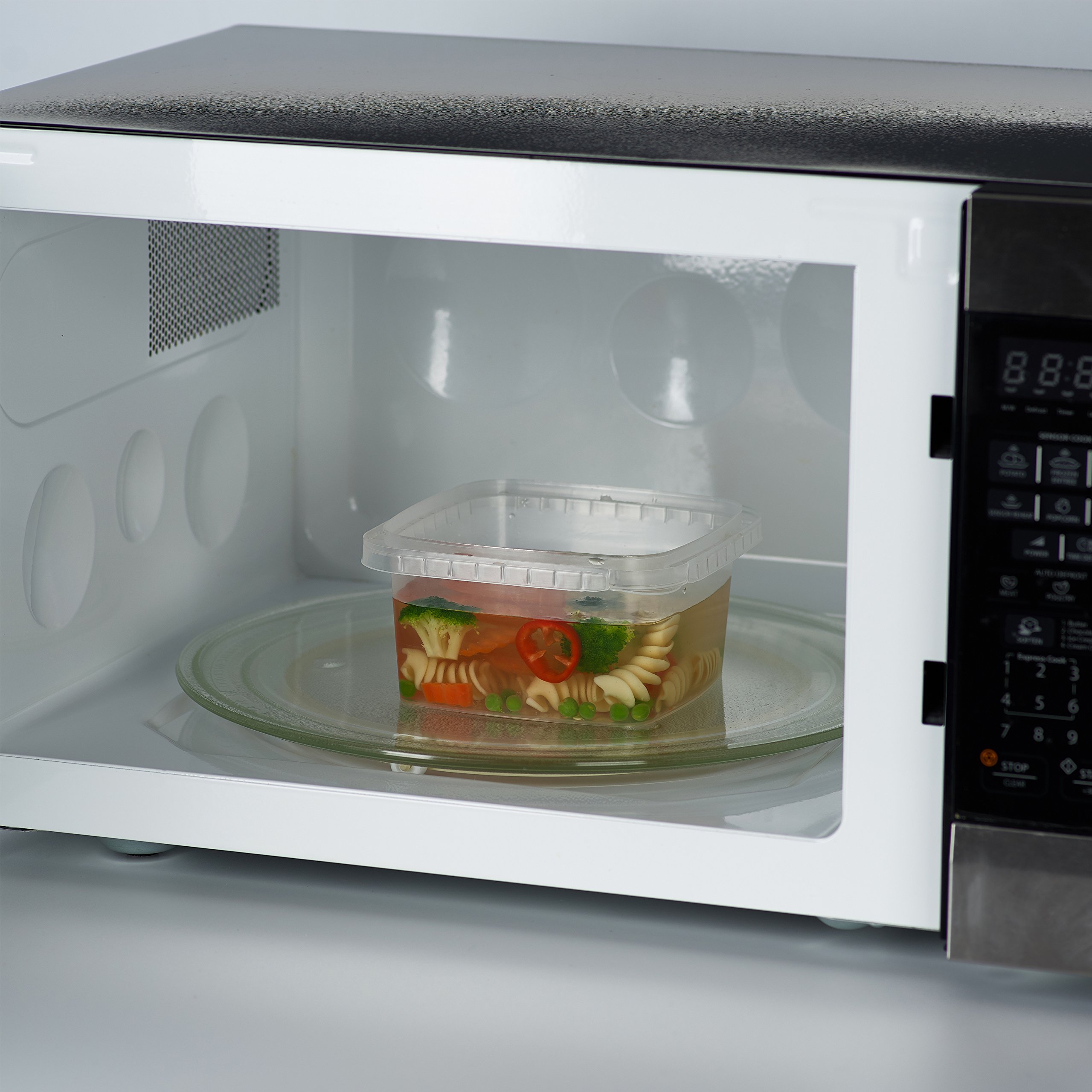 16-oz Square Clear Deli Containers with Lids - BPA-Free Tamper-Proof Food Storage Containers for Meal Prep, Takeout & Leftovers | Airtight Space-Saving Design | Pack of 25 | Perfect for Restaurants, Catering & Home Kitchen Organization