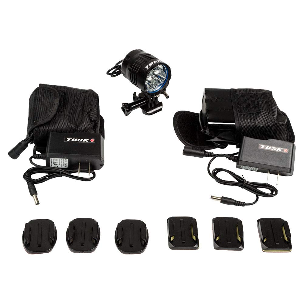 TUSK Helmet Light Kit - 1 LED Light with 2 Rechargeable Batteries for Motorcycle, ATV & Off-Road Riding | Night Safety Gear for Adventure Enthusiasts