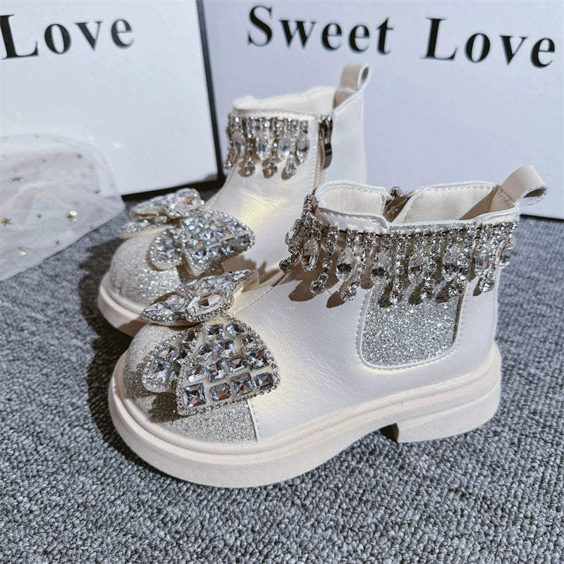 Adorable Winter Boots for Baby Girls - Princess Style Leather Boots for Cold Weather - Perfect for Outdoor Play & Holiday Outfits