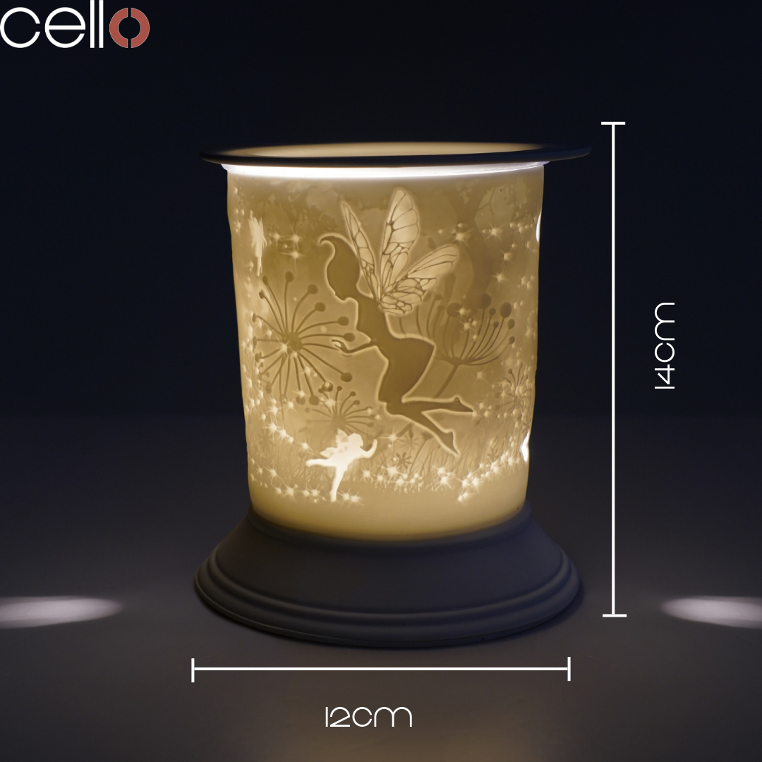 Cello Electric Wax Warmer - Porcelain Wax Melter with Straight Design, Fairy Tale Theme for Home Aromatherapy and Relaxation | Perfect for Living Room, Bedroom, and Office Decor