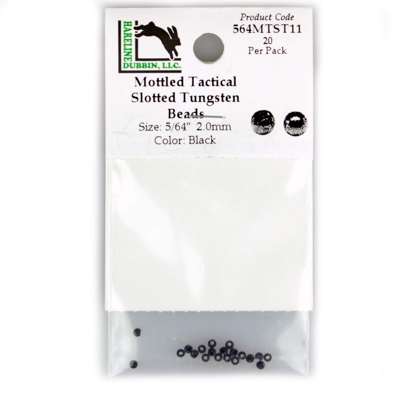 Hareline Mottled Tactical Slotted Tungsten Beads for Fly Tying - Perfect for Trout, Bass, and Salmon Fishing Flies