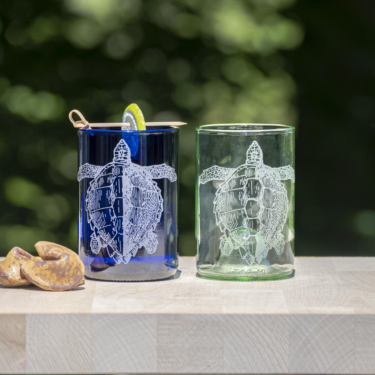 Upcycled Tina Turtle 12oz Blue Reusable Tumbler Set of 4 | Eco-Friendly Stainless Steel Travel Mug for Coffee, Tea & Cold Drinks | Perfect for Office, Gym, Camping & Outdoor Activities