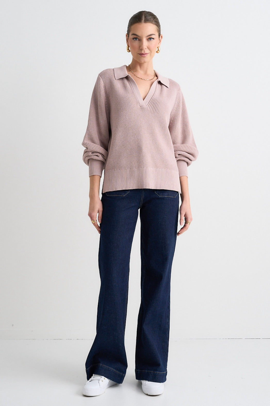 Honor Mushroom Cotton Collar Jumper for Women - Soft & Comfortable Knit Sweater - Perfect for Fall & Winter Outfits, Office Wear and Casual Style