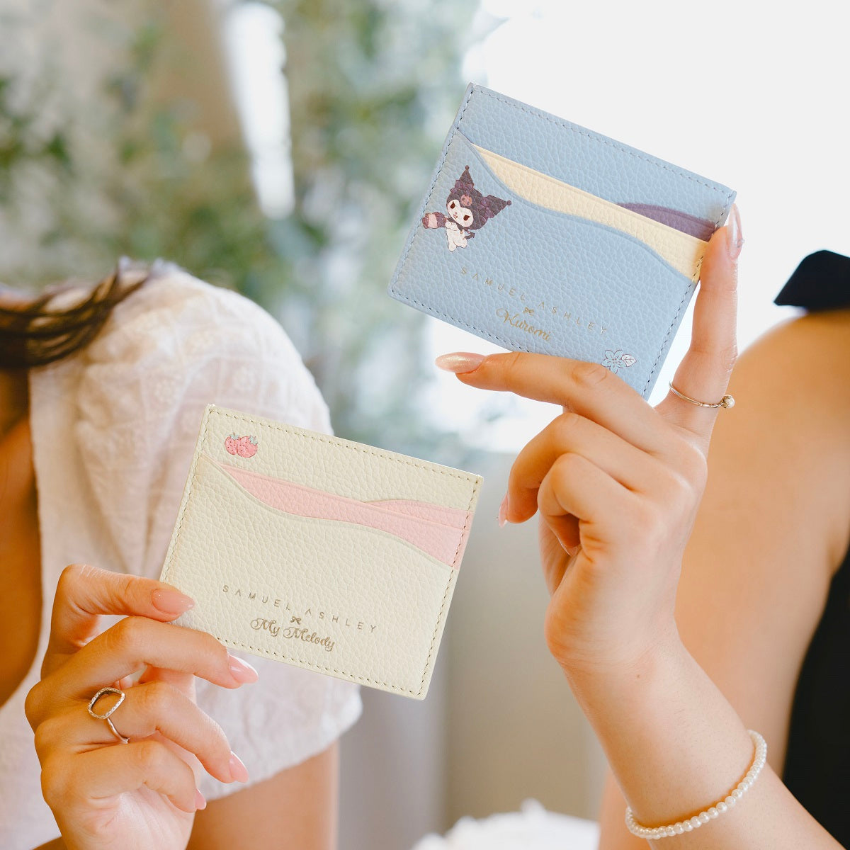 Premium Samuel Ashley x Sanrio Leather Card Holder - Cute Hello Kitty & Friends Wallet for Credit Cards, ID, Business Cards - Perfect for Everyday Use, Travel & Gift Giving