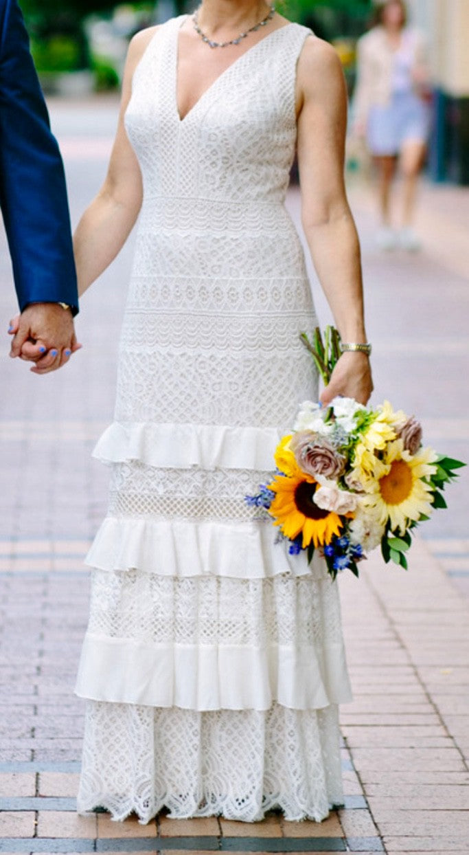 Tadashi Shoji Cabriole Gown - Elegant Wedding Dress for Brides | Perfect for Beach Weddings & Formal Evening Events