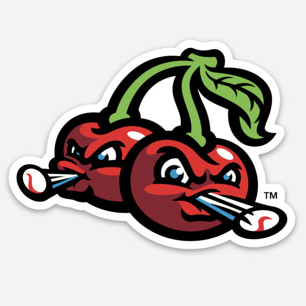 Cherries Logo Sticker - Waterproof Vinyl Decal for Laptops, Cars & DIY Crafts - Perfect for Home Decor, Scrapbooking & Personalizing Devices