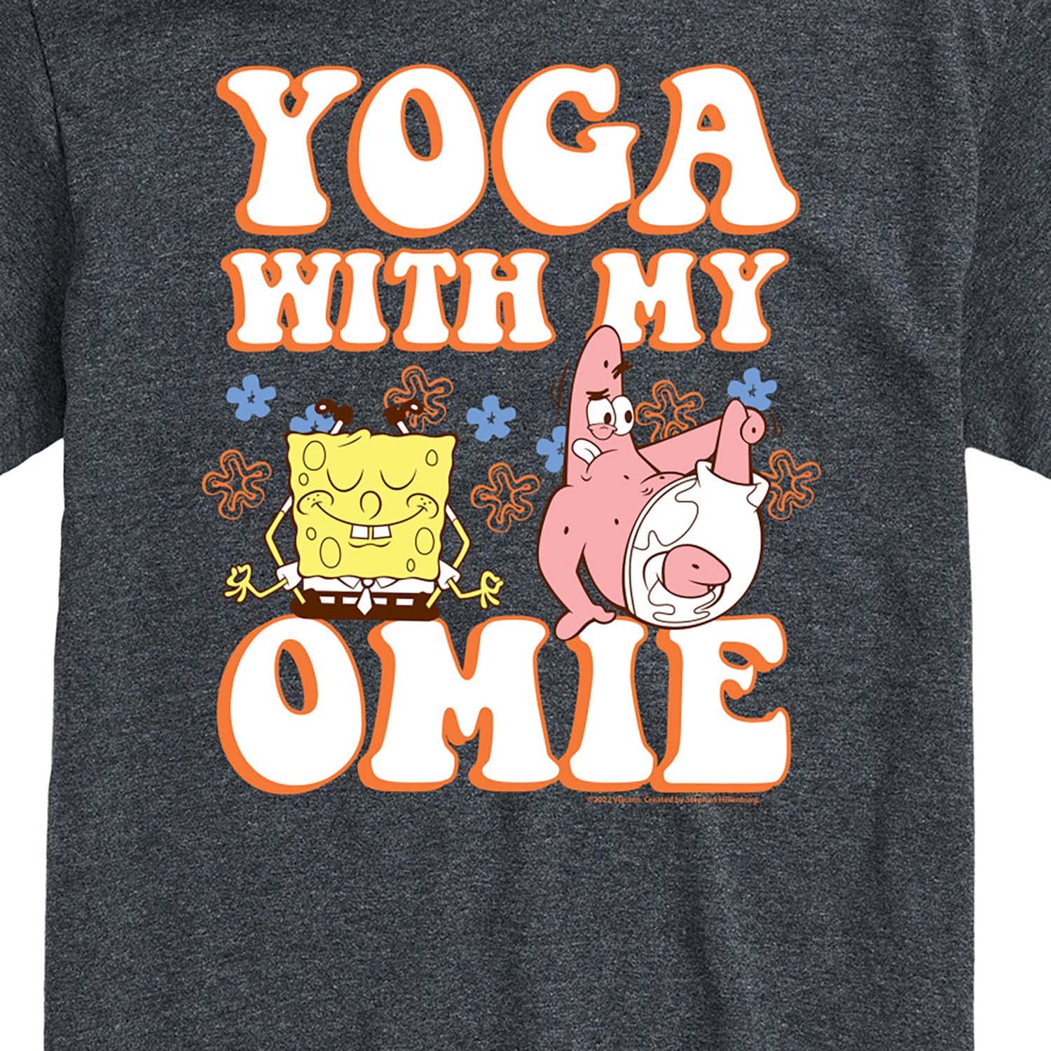 HYBRID APPAREL Spongebob Squarepants Yoga with My Omie Graphic T-Shirt for Men - Soft Cotton Short Sleeve Tee - Casual Wear & Lounge Outfit
