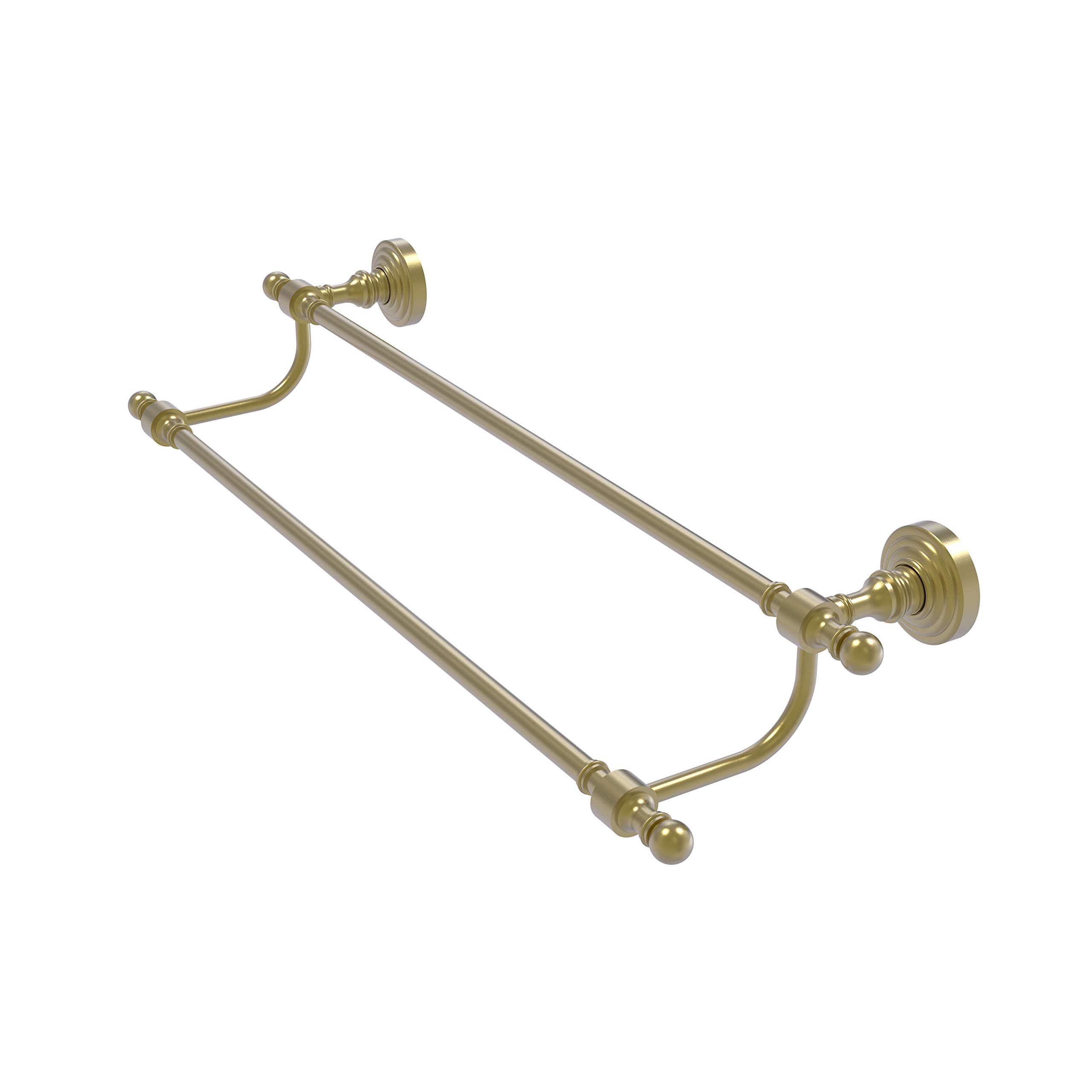Allied Brass RW-72/24 Retro Wave Collection 24 Inch Double Towel Bar in Satin Brass Finish - Perfect for Bathroom, Spa, and Luxury Home Decor