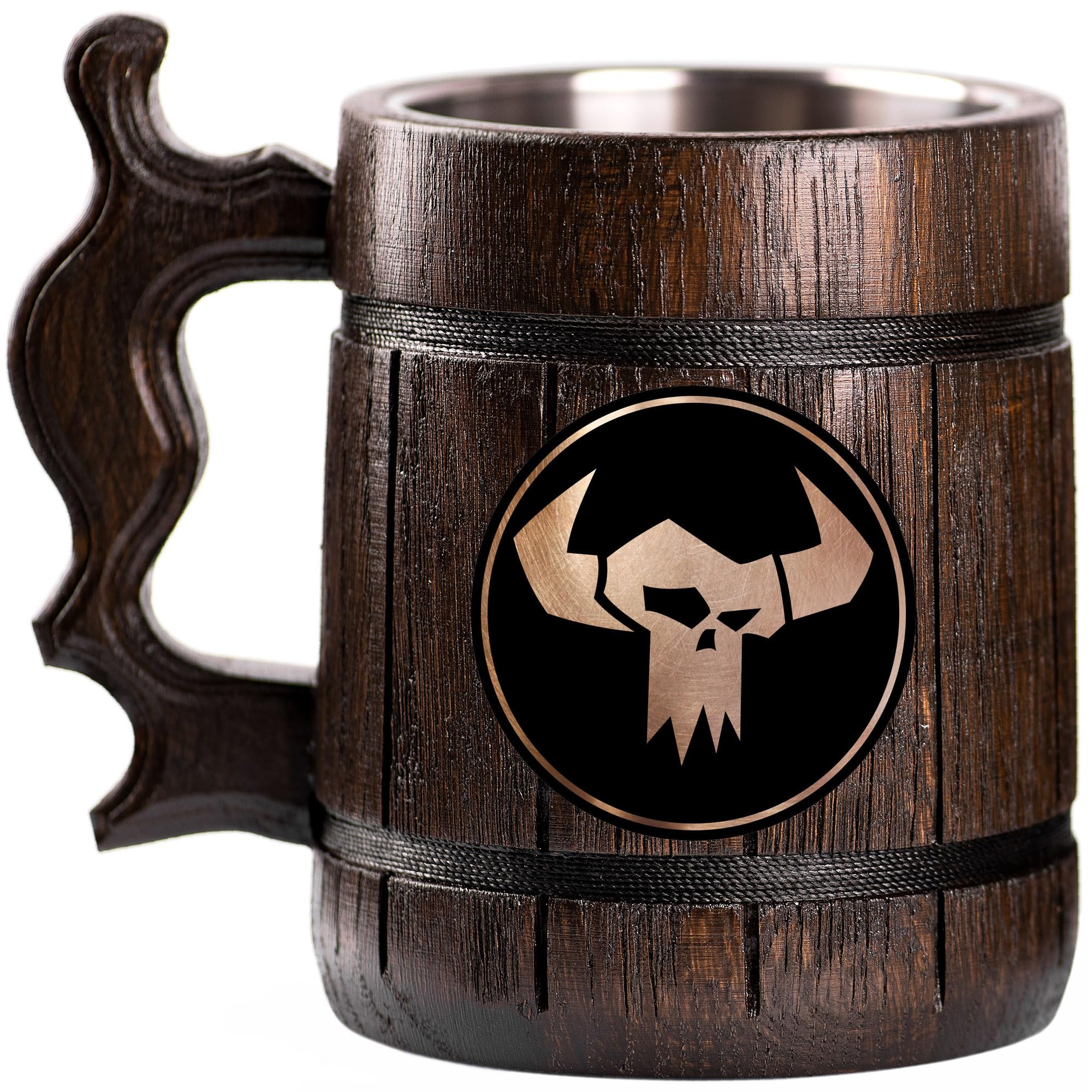 40K Orks Custom Beer Mug - Personalized Wooden Tankard with Unique Design - Perfect Gamer Gift for Men, Him, Dad, Father - Anniversary, Birthday, Wedding Present - Great for Parties, Gaming Nights & Collectibles