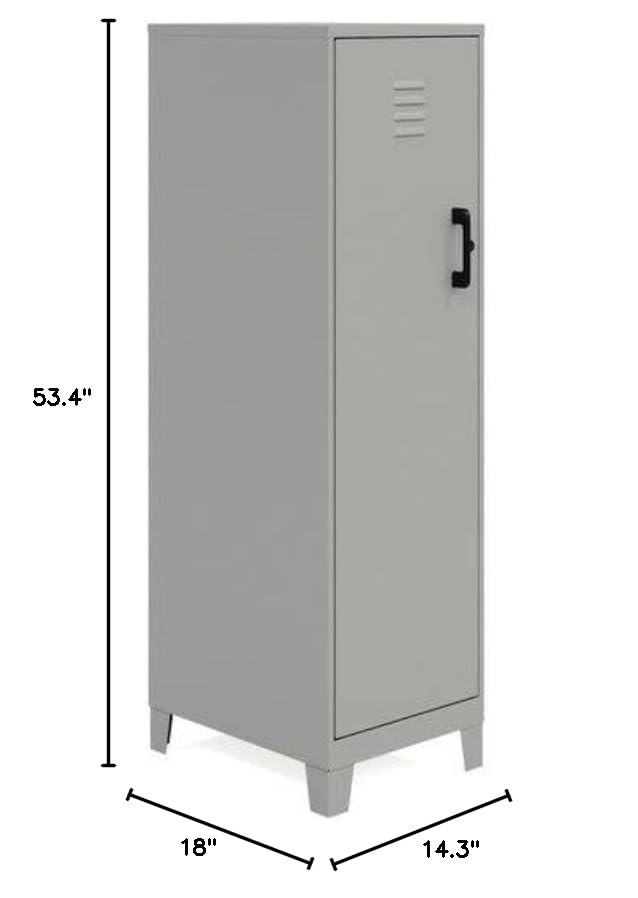 LYS SOHO 4-Shelf Storage Locker in Gray - Perfect for Home, Office, Dorm & Garage Organization
