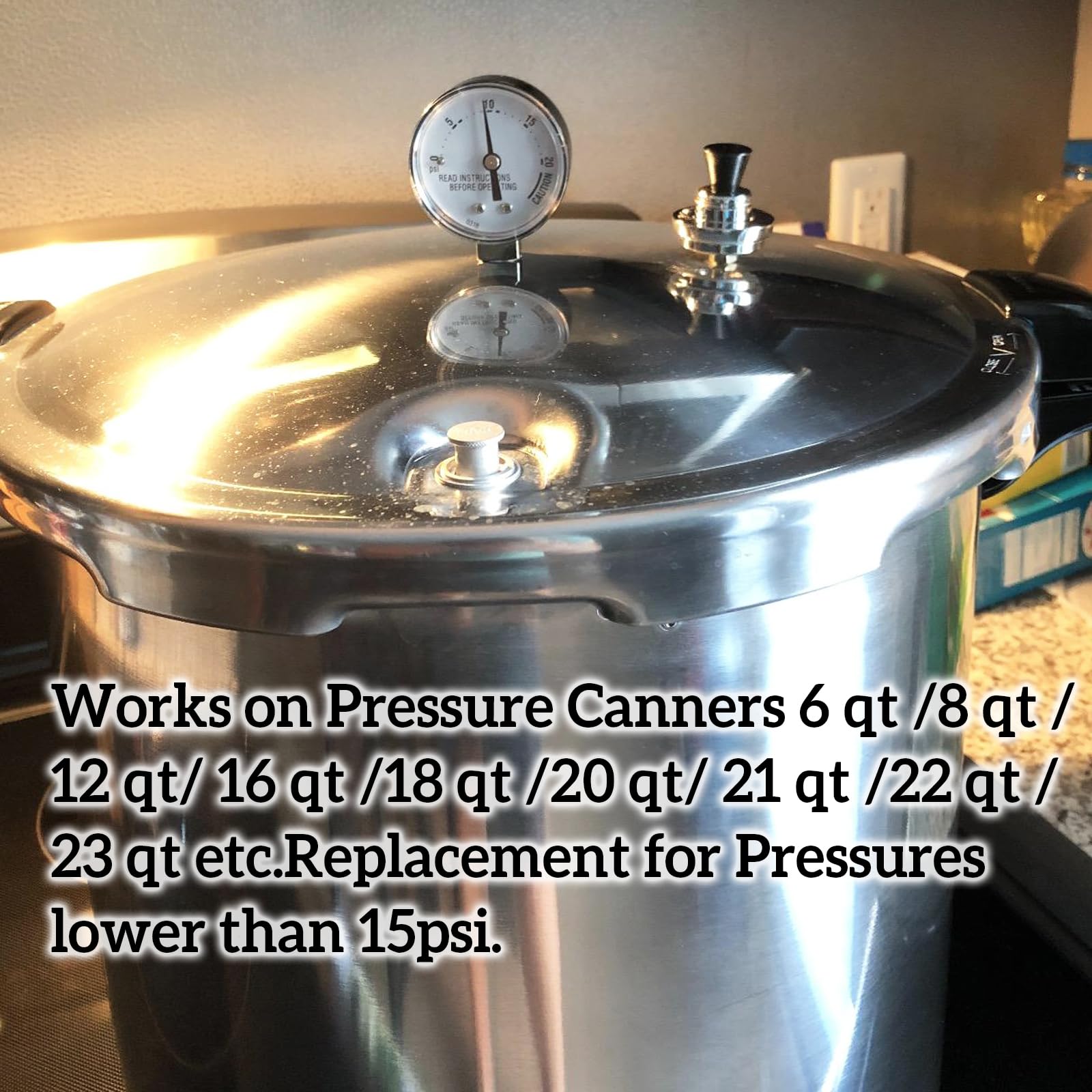 Presto Pressure Canner Regulator Weight 50332 - 3-Piece Set for Presto Pressure Cooker Models 0171001, 0174001, 6803571 - 5, 10, 15 lb Pressure Settings - Perfect for Home Canning, Preserving Fruits & Vegetables, and Pressure Cooking Meals