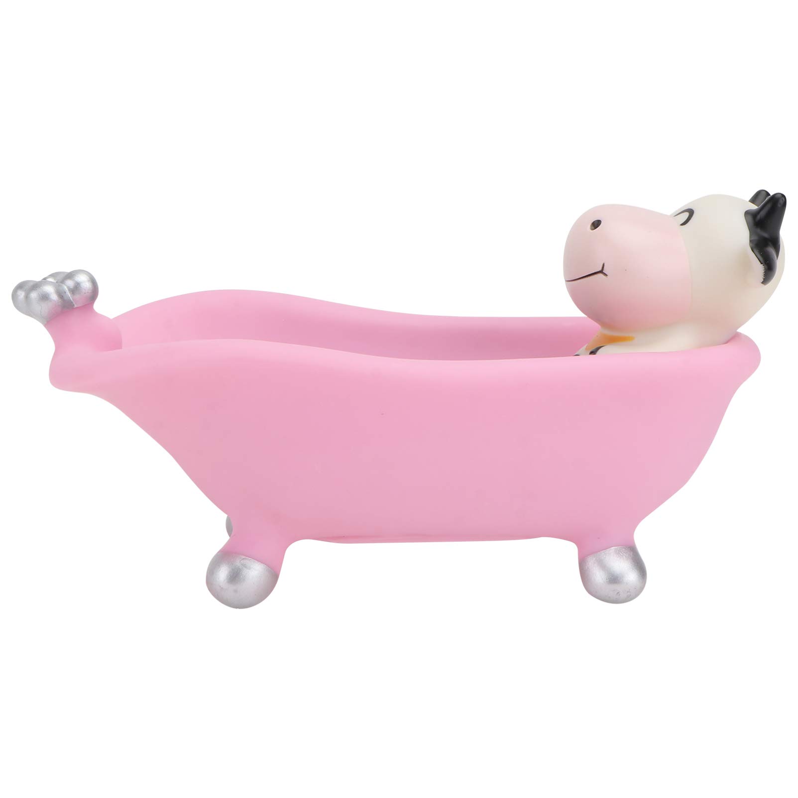 GANAZONO Decorative Soap Dish Holder - Bathtub & Shower Soap Tray, Cow-Shaped Small Planter & Makeup Organizer for Bathroom or Kitchen - Rustic Home Decor Accessory (Perfect for Farmhouse, Vintage & Boho Style Bathrooms)