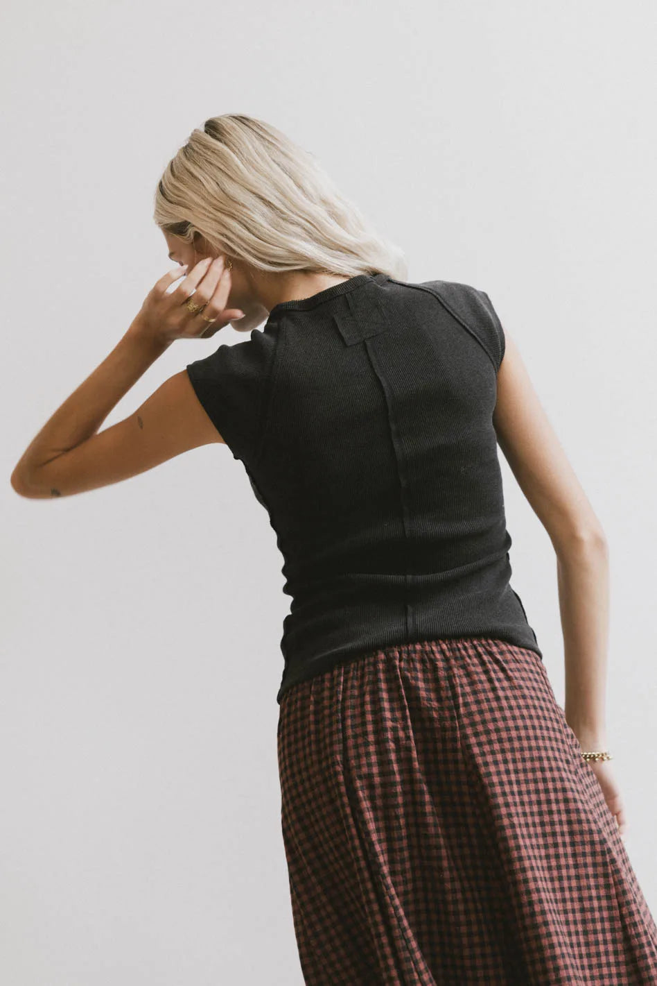 Huxley Women's Cap Sleeve T-Shirt - Soft Stretch Basic Black Top for Casual Wear & Layering | Perfect for Work, Weekend & Everyday Outfits