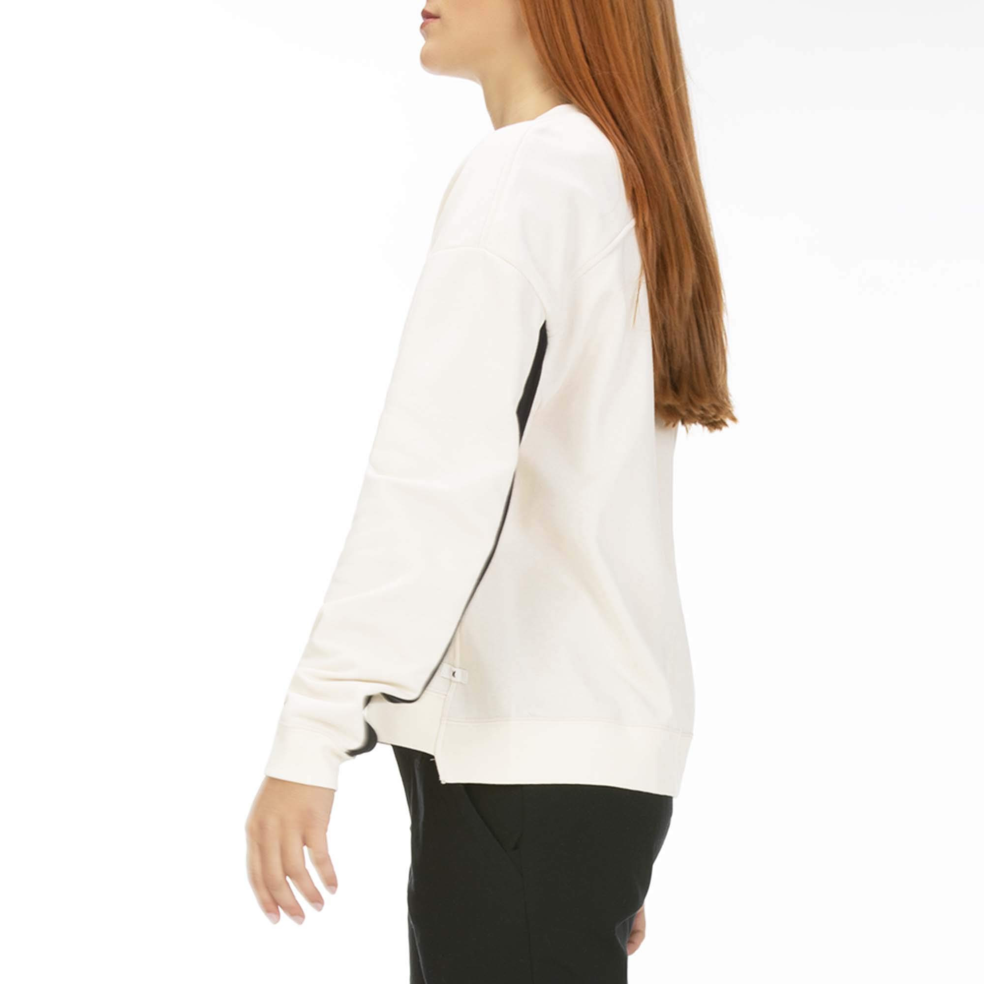 Hurley Women's Dri-FIT Wash Crew Shirt - Moisture Wicking, Breathable Cotton Blend - Pale Ivory, Size Medium - Perfect for Yoga, Gym & Casual Wear