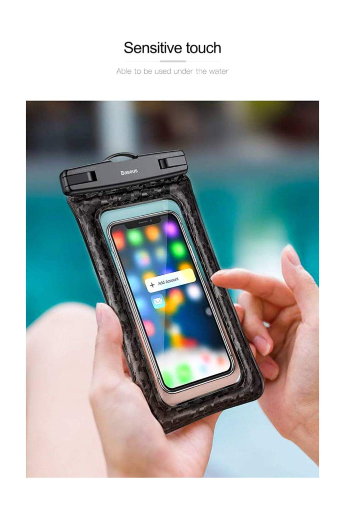 Baseus Waterproof Dry Bag - Blue Floating Essentials Pouch for Swimming, Boating & Beach Activities - Perfect for Phones, Keys & Valuables