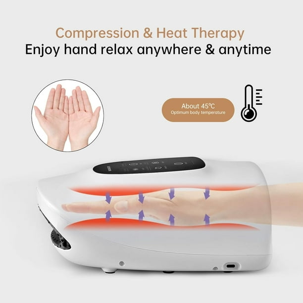 Smart Heated Hand Massager - 2025 Wireless Finger & Joint Therapy with Heat & Compression for Pain Relief & Relaxation | Perfect for Arthritis, Carpal Tunnel & Office Workers