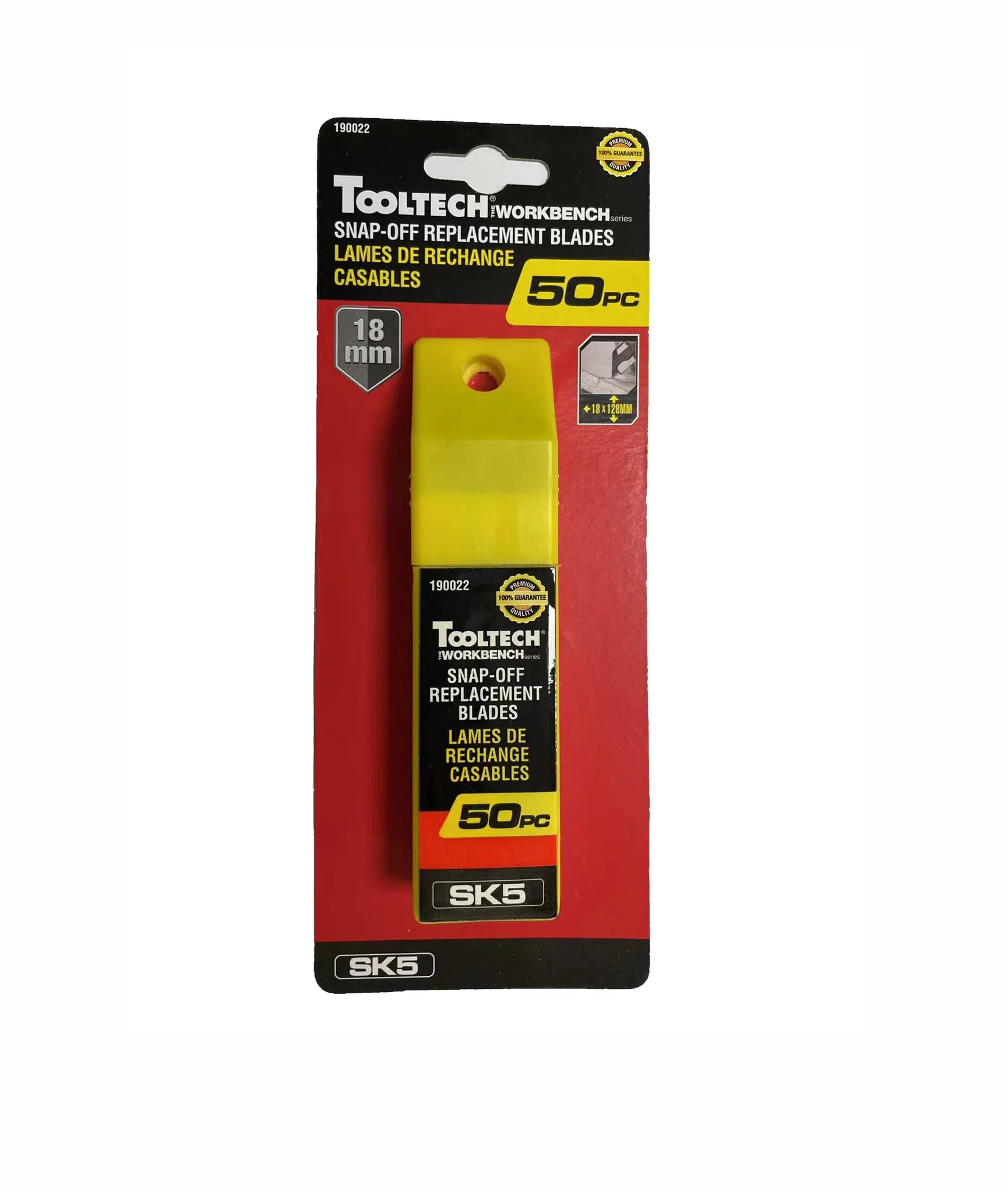 TOOLTECH 50-Pack Snap-Off Replacement Utility Knife Blades with Dispenser - Sharp Precision Blades for Crafting, DIY Projects, and Box Cutting