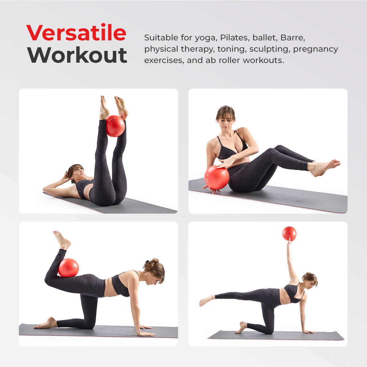 Premium 9-Inch Pilates Ball for Yoga, Core Workouts & Physical Therapy – High-Quality Exercise Ball for Home Gym & Fitness Training