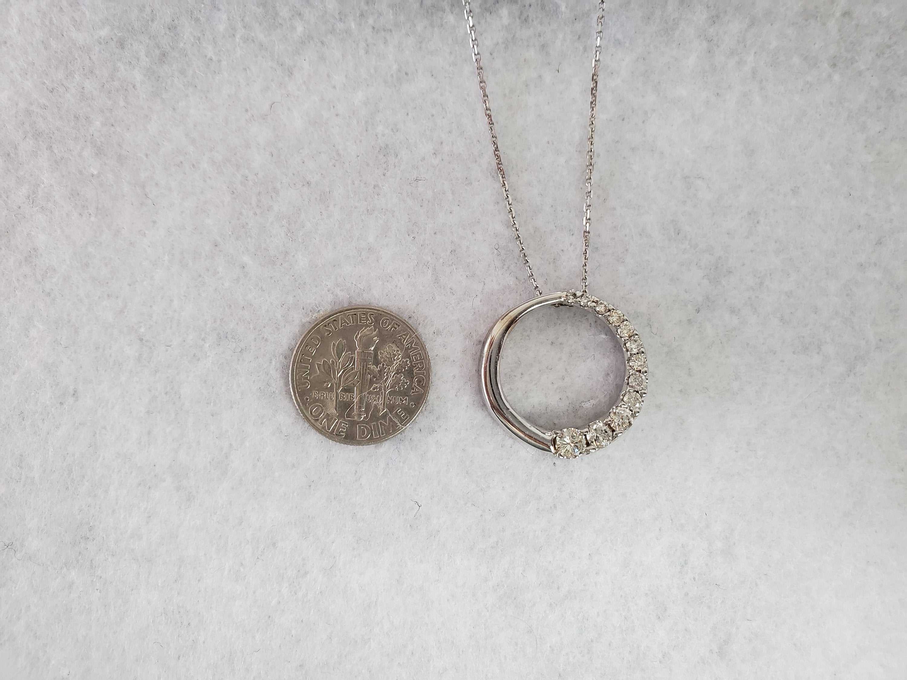 Journey Circle Diamond Pendant Necklace .90cttw 14k White Gold - Perfect for Anniversary Gifts & Special Occasions