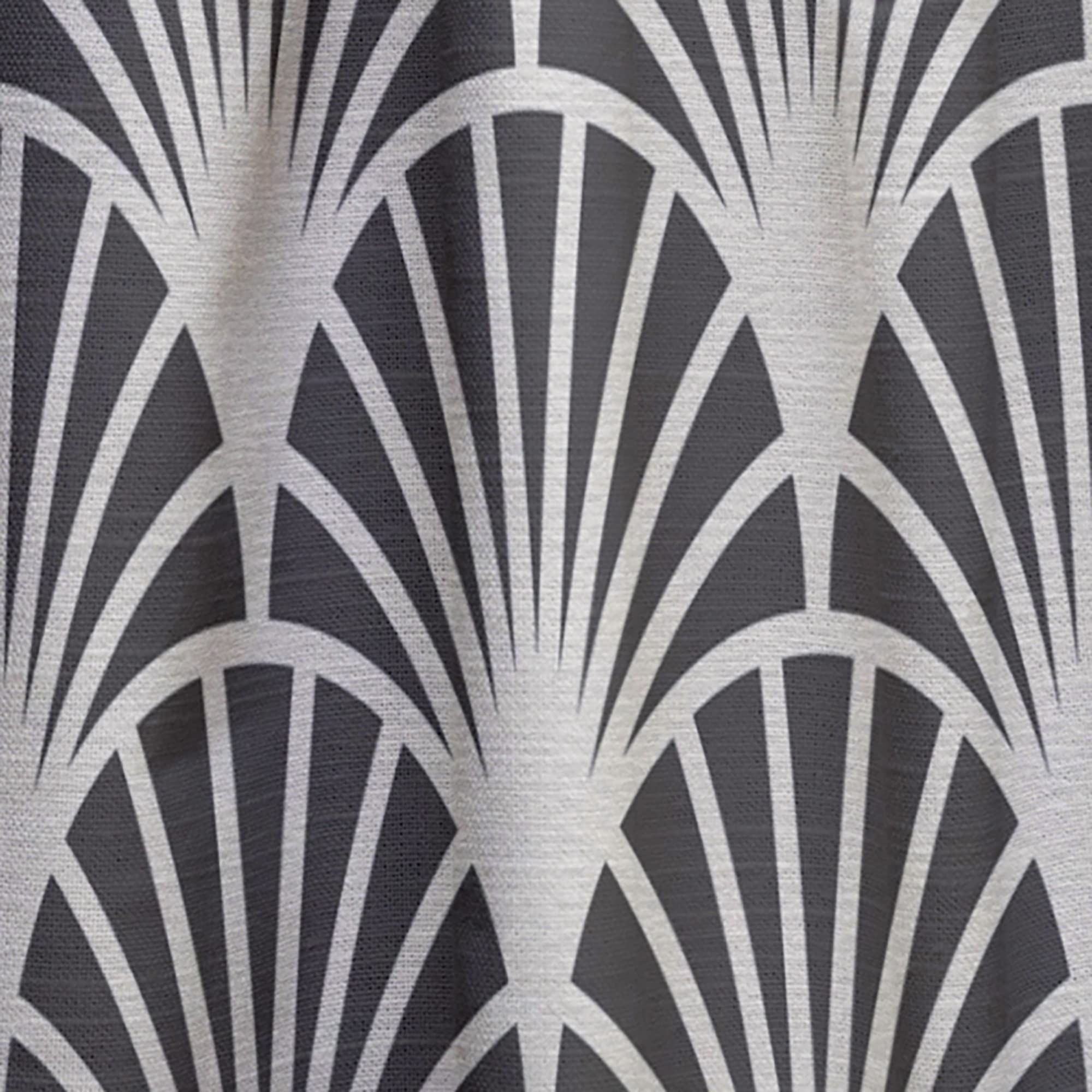 DesignQ Retro Art Deco Wave Print Thermal Insulated Curtains - Single Panel 52x90 Inches - Elegant Window Treatments for Bedroom & Living Room | Perfect for Home Decor & Light Blocking