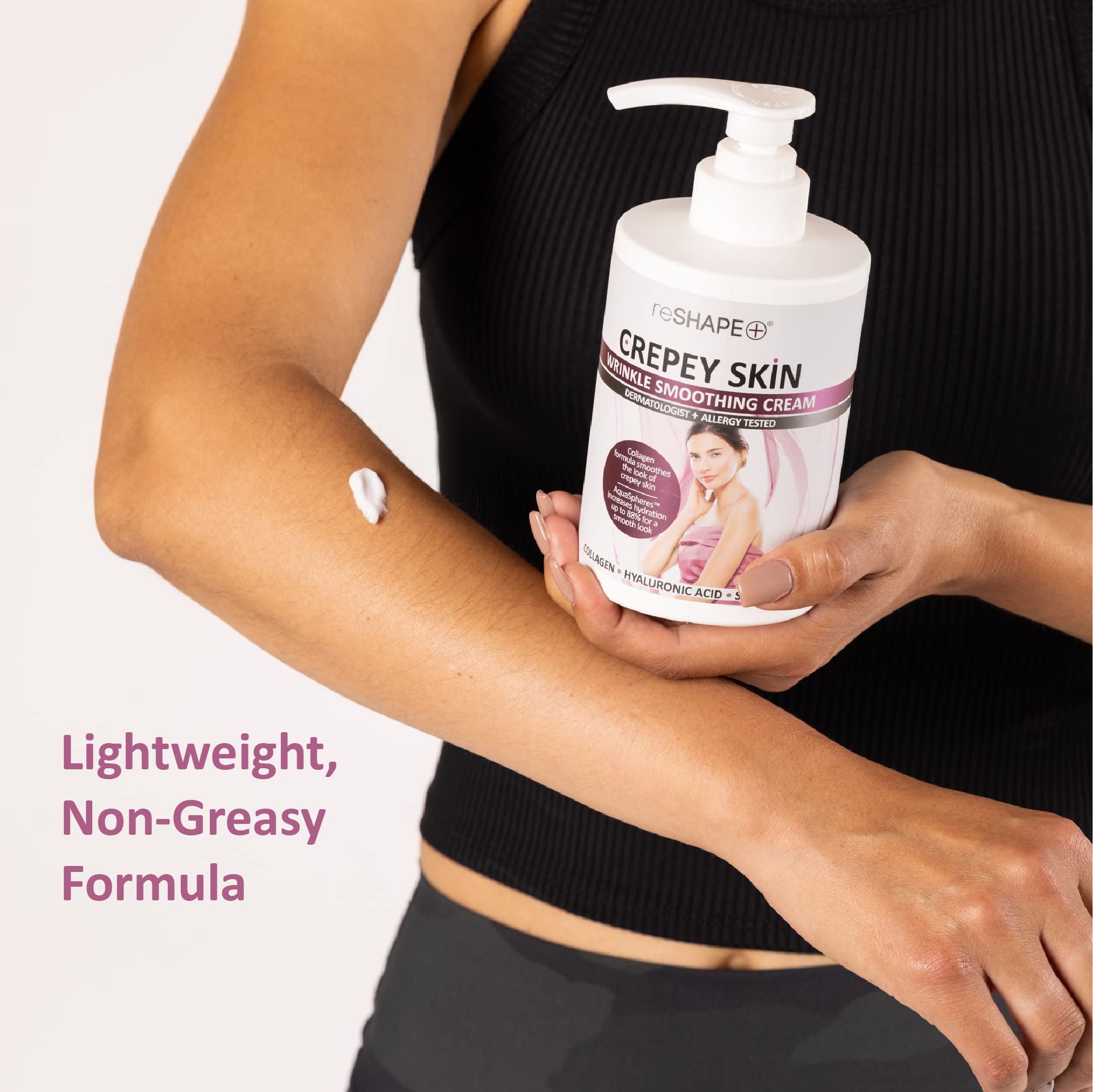 Reshape+ Collagen Body & Face Cream - Anti-Aging Moisturizing Lotion for Skin Tightening & Cellulite Reduction | Improves Elasticity & Firms Sagging Skin with Green Tea, Aloe Vera & Chamomile | 15 Fl Oz | Perfect for Daily Skincare Routine & Post-Workout Recovery