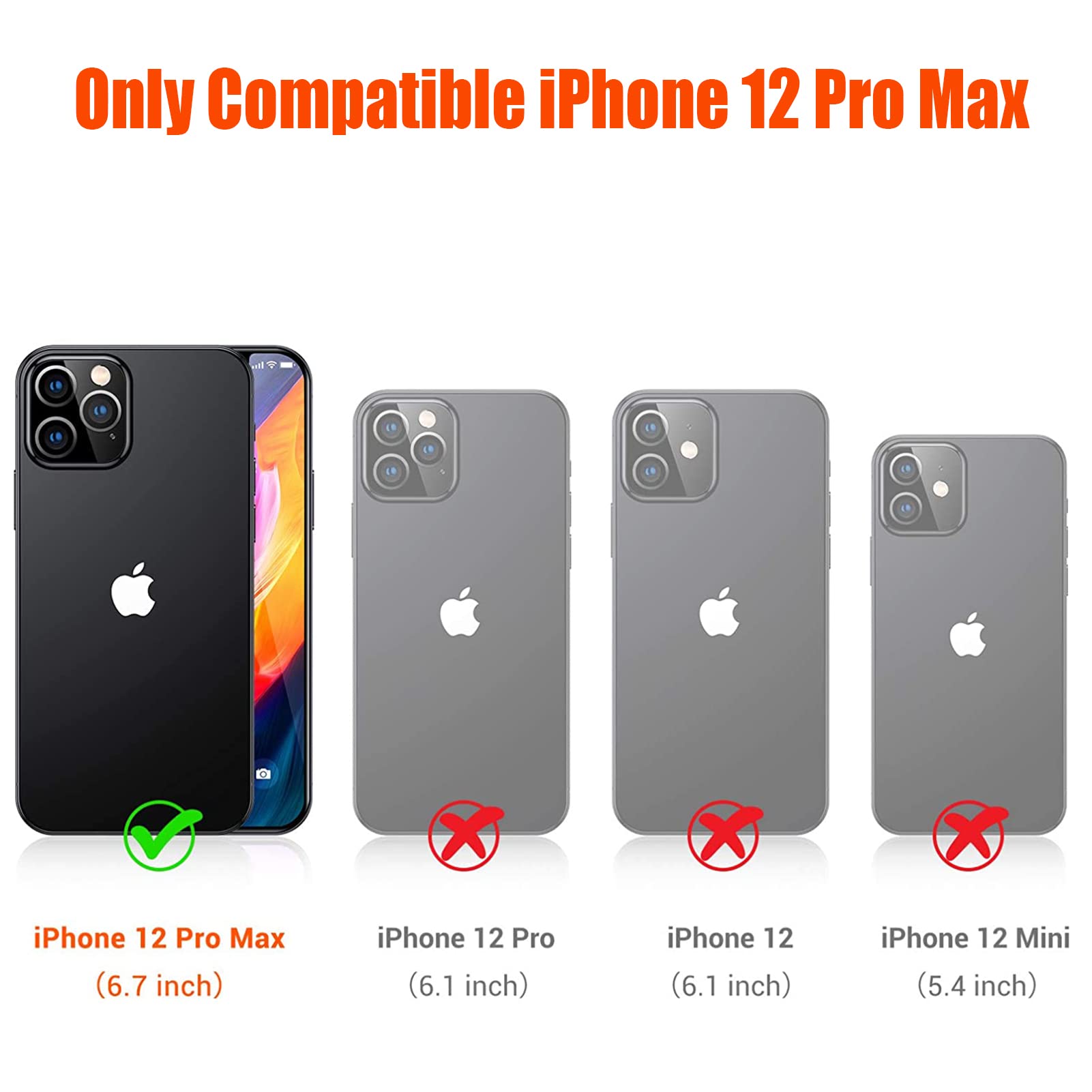 8500mAh Slim Battery Case for iPhone 12 Pro Max (6.7 inch) - Portable Protective Charging Case with CarPlay Support | Rechargeable Power Bank for Travel, Work & Daily Use (Black)
