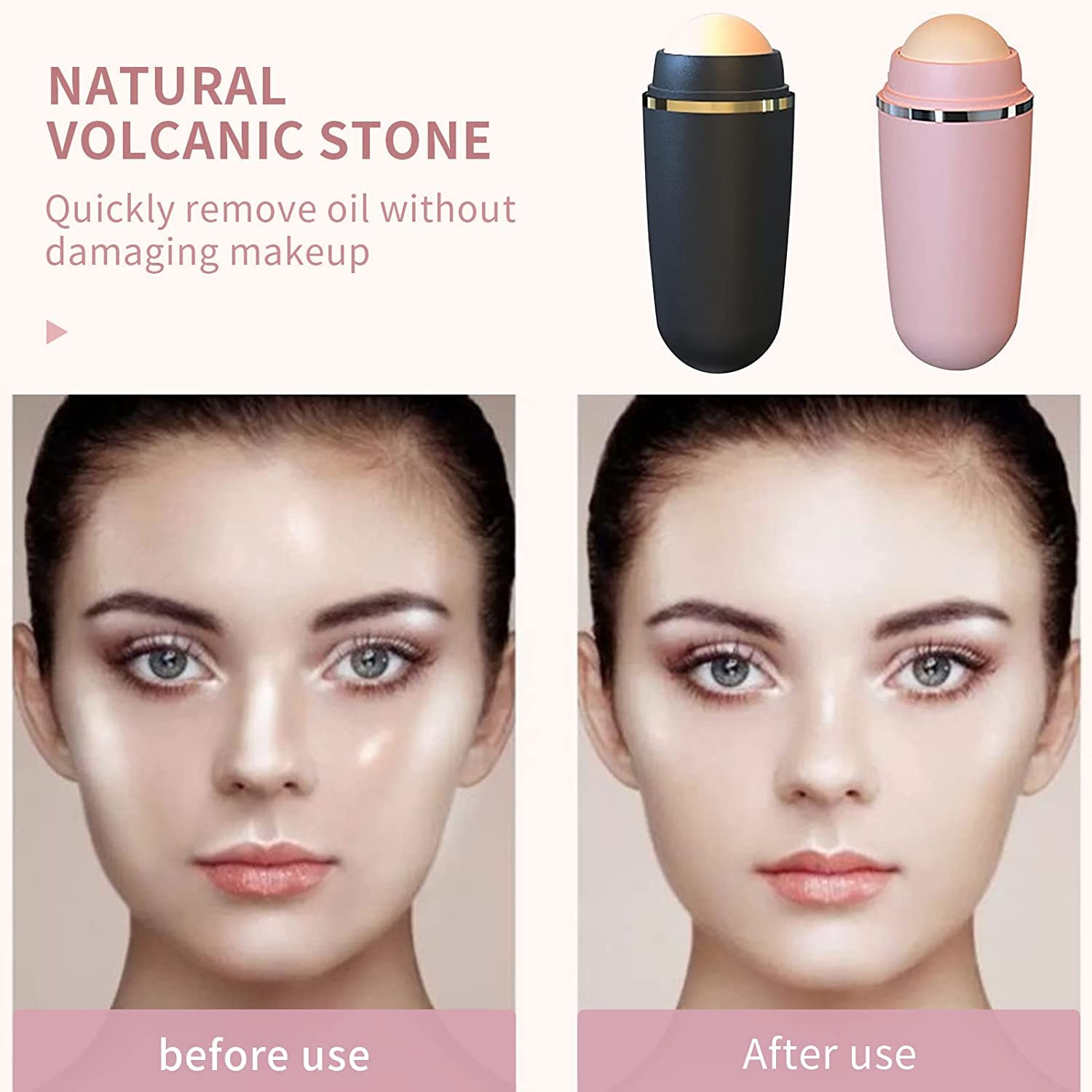 Lucario Volcanic Stone Oil Absorbent Roller - Reusable Oil Control Face Massager for Oily Skin, 100% Natural Volcanic Stone Skincare Tool | Perfect for Travel, Gym & Daily Oil Control Routine