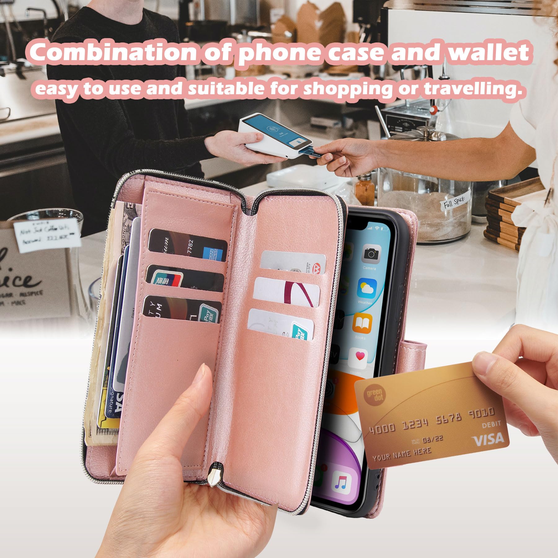 Premium 9-Card Leather Wallet Case for Samsung Galaxy A Series - Slim RFID Blocking Protective Cover with Kickstand (Perfect for Travel, Work & Everyday Use)