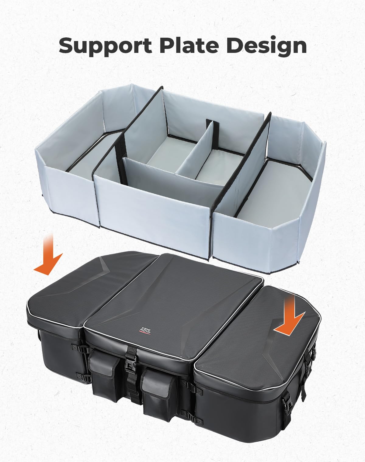 KEMIMOTO UTV Cargo Storage Bag for Can-Am Maverick R 2024-2025 | 125L Rear Bed Toolbox Trunk with 16L Cooler Bag | Durable Off-Road Gear Storage for Camping, Hunting & Outdoor Adventures