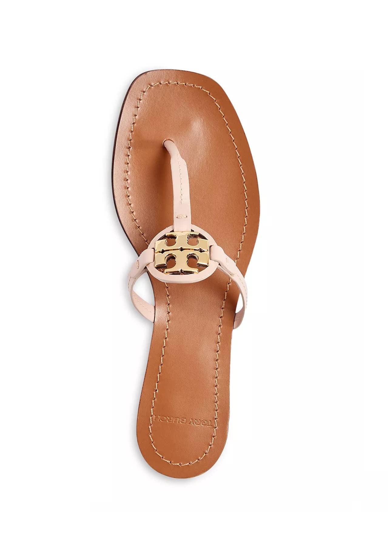 Tory Burch Women's Mini Miller Sandals | Comfortable Flat Sandals for Women | Seashell Pink | Size 7 | Perfect for Summer, Beach, and Casual Outings