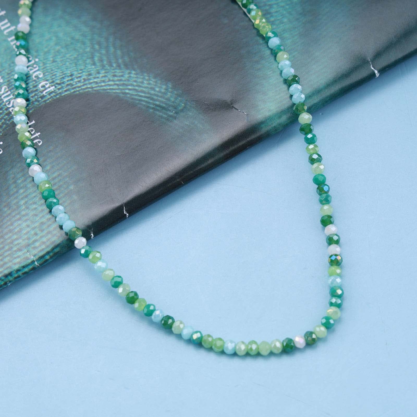 Boho Beaded Choker Necklace - Green & White Seed Bead Handmade Jewelry for Women, Dainty Round Beads Collar Necklace | Perfect for Festivals, Weddings & Boho Fashion