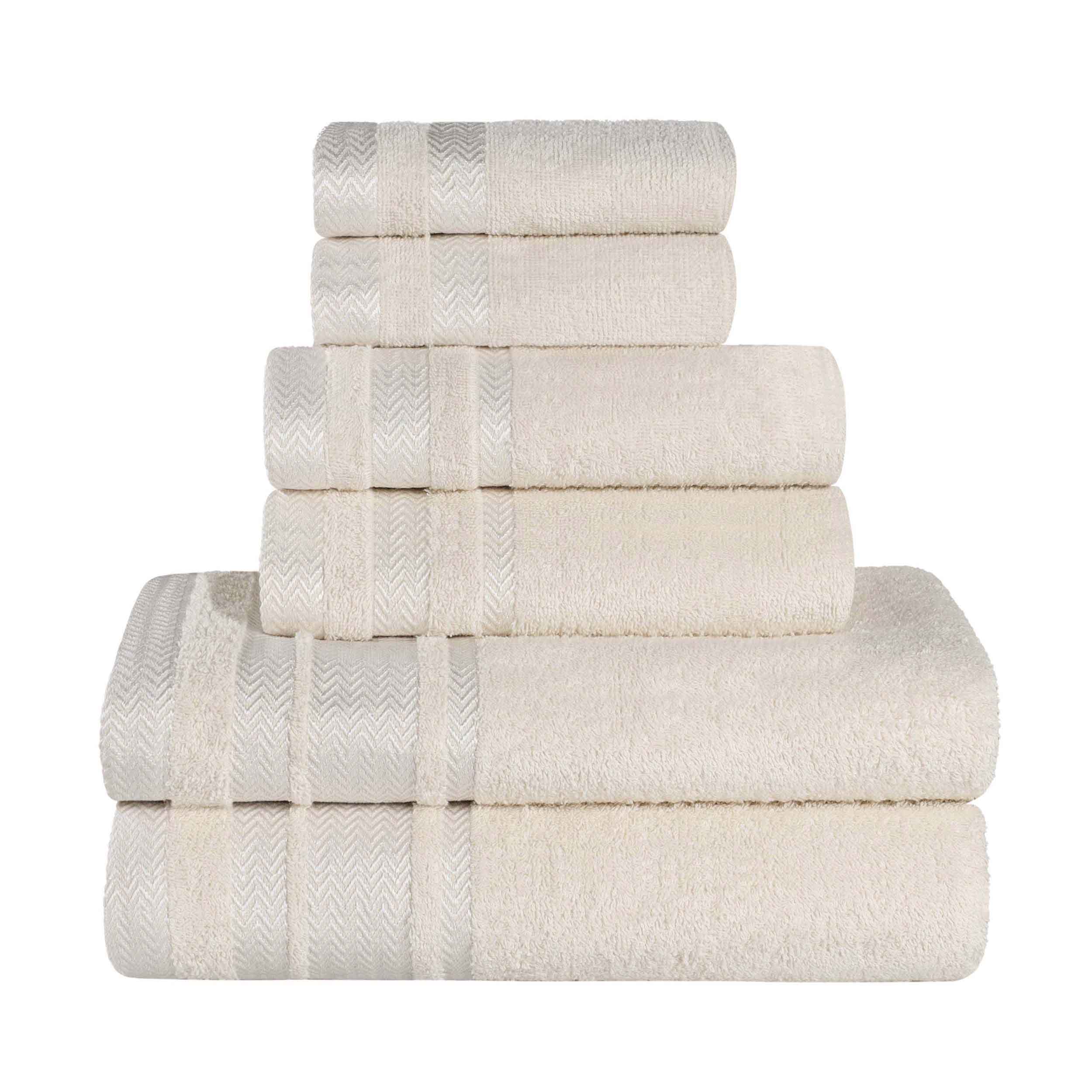 Premium 6-Piece Cotton Towel Set - Medium Weight, Soft & Absorbent Bath Towels for Spa, Gym, or Home Use - Hays Brand