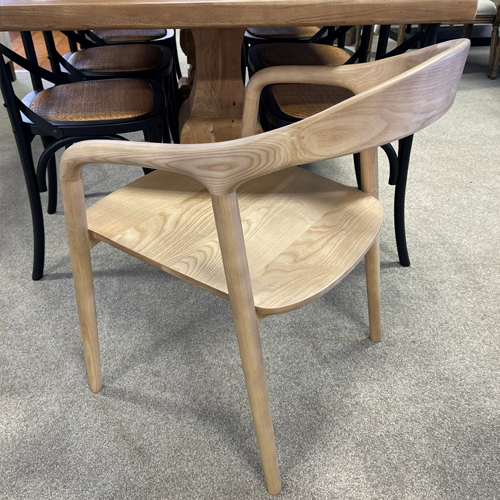 Margot Dining Chair in Natural Wood - Modern Farmhouse Style for Kitchen, Dining Room & Home Decor