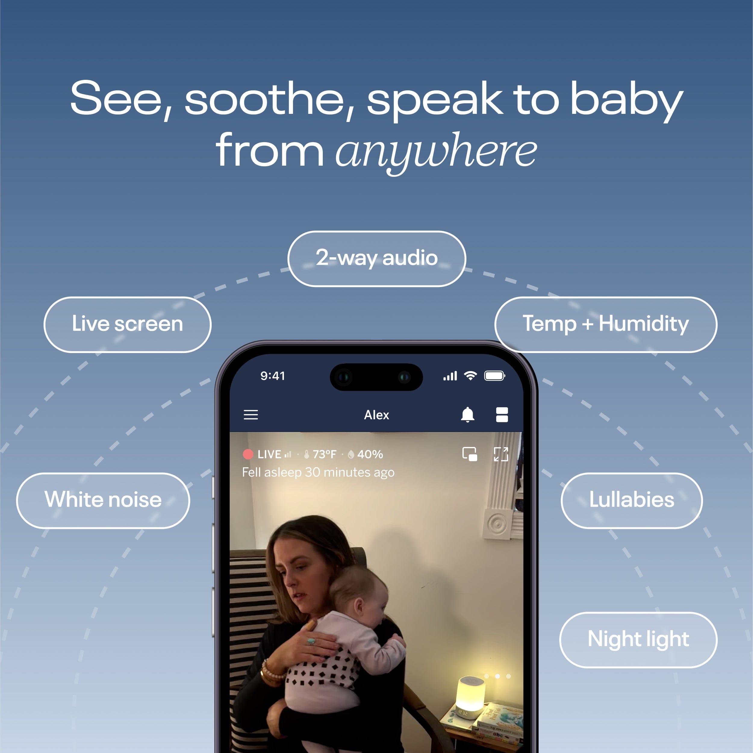 Nanit Pro Smart Baby Monitor Camera with Floor Stand - HD Video, Night Vision & Sleep Tracking for Nursery & Baby Room Safety