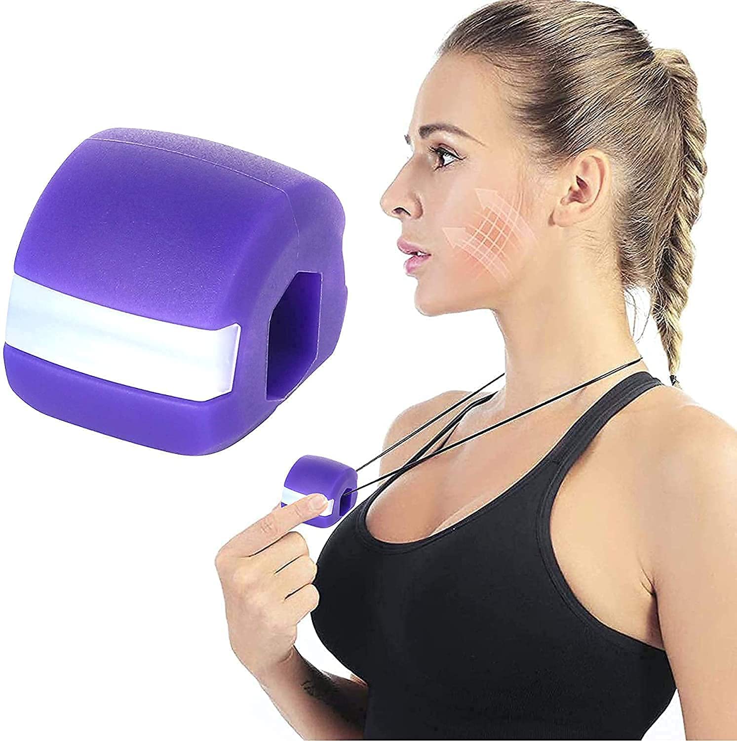 **DEVCOMM Jawline Exerciser for Face & Neck - Define & Tone Jawline, Slim Face, Reduce Stress & Cravings - Free Rope Hanger for Neck - Perfect for Home, Gym & Travel**