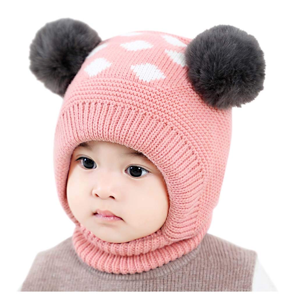 Newborn Baby Boys & Girls Winter Warm Knit Crochet Beanie with Earflaps - Windproof Skull Cap & Scarf Set for Outdoor Snow Activities