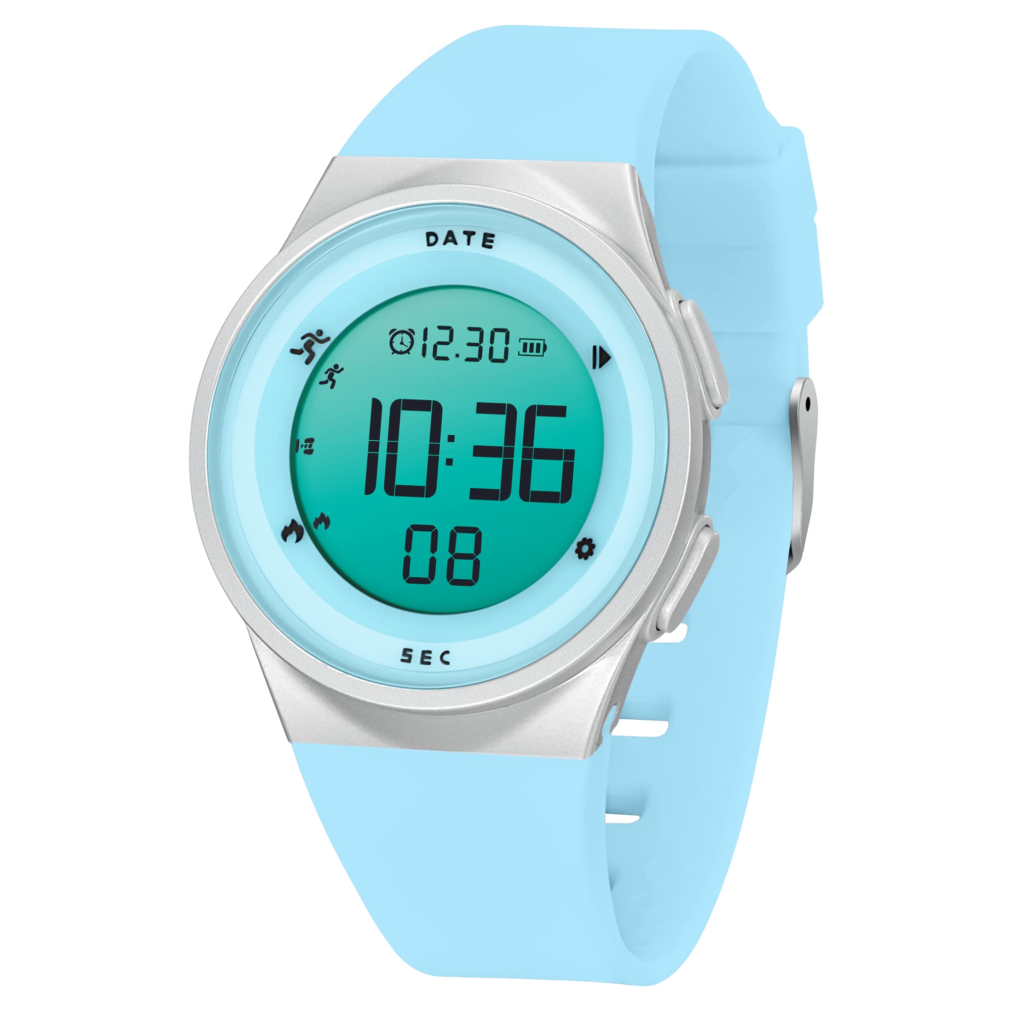 Women's Digital Fitness Watch with Step Counter & Pedometer - Multifunctional Sports Tracker for Walking, Running & Workouts - Stylish Wrist Watch for Active Women & Men