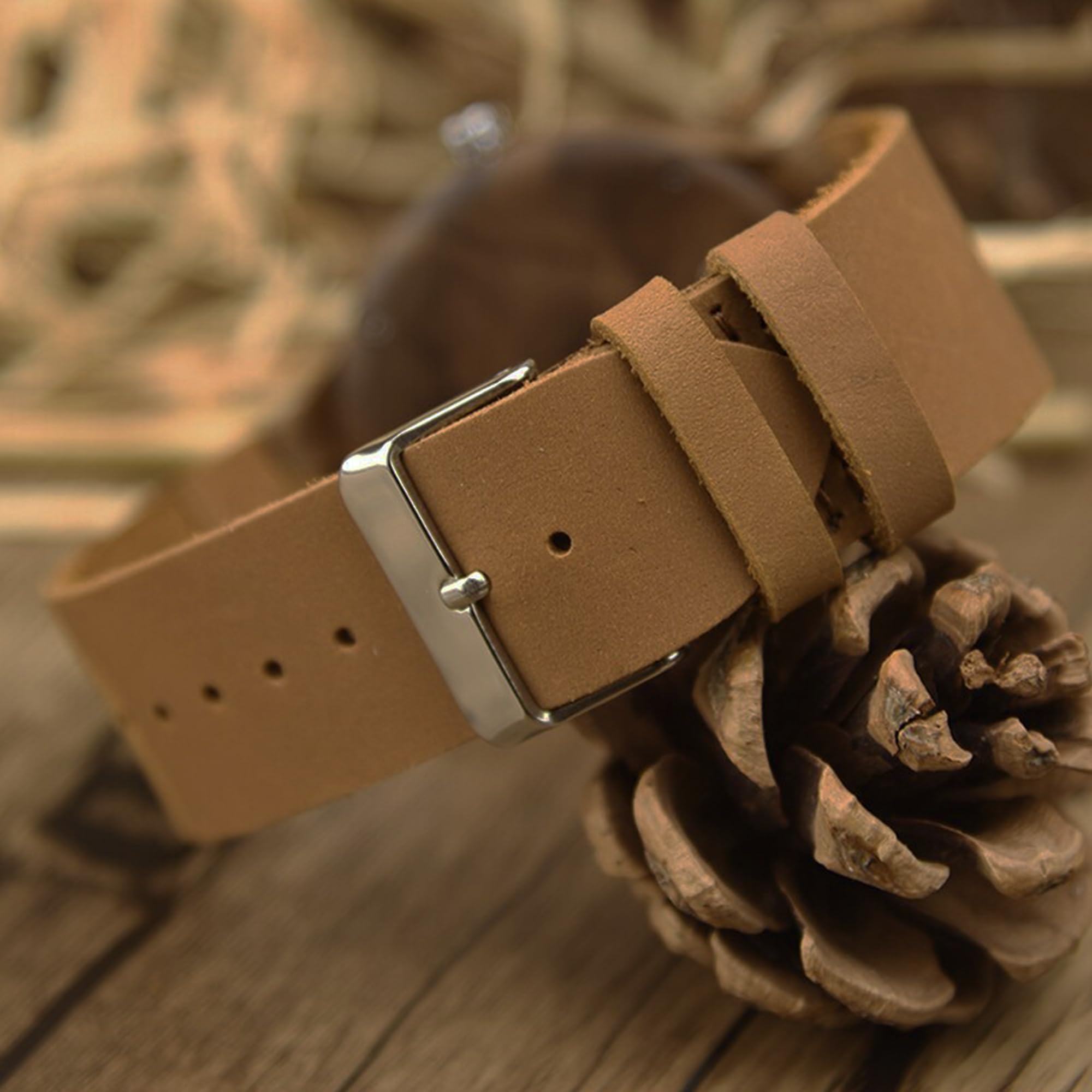 Vintage Octopus Leather & Wood Watch for Men - Stylish Jewelry for Casual Wear
