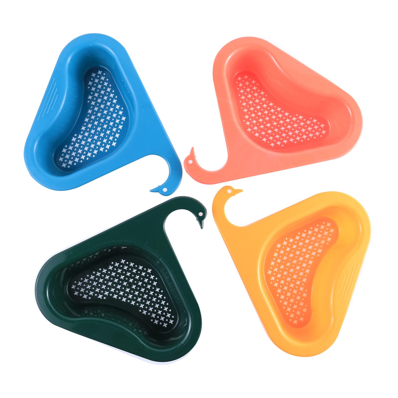 KnjoFly Swan Drain Basket - Triangular Kitchen Sink Filter & Food Waste Catcher, Universal Fit for All Sinks (Complete Set) - Perfect for Preventing Clogs and Keeping Your Kitchen Clean
